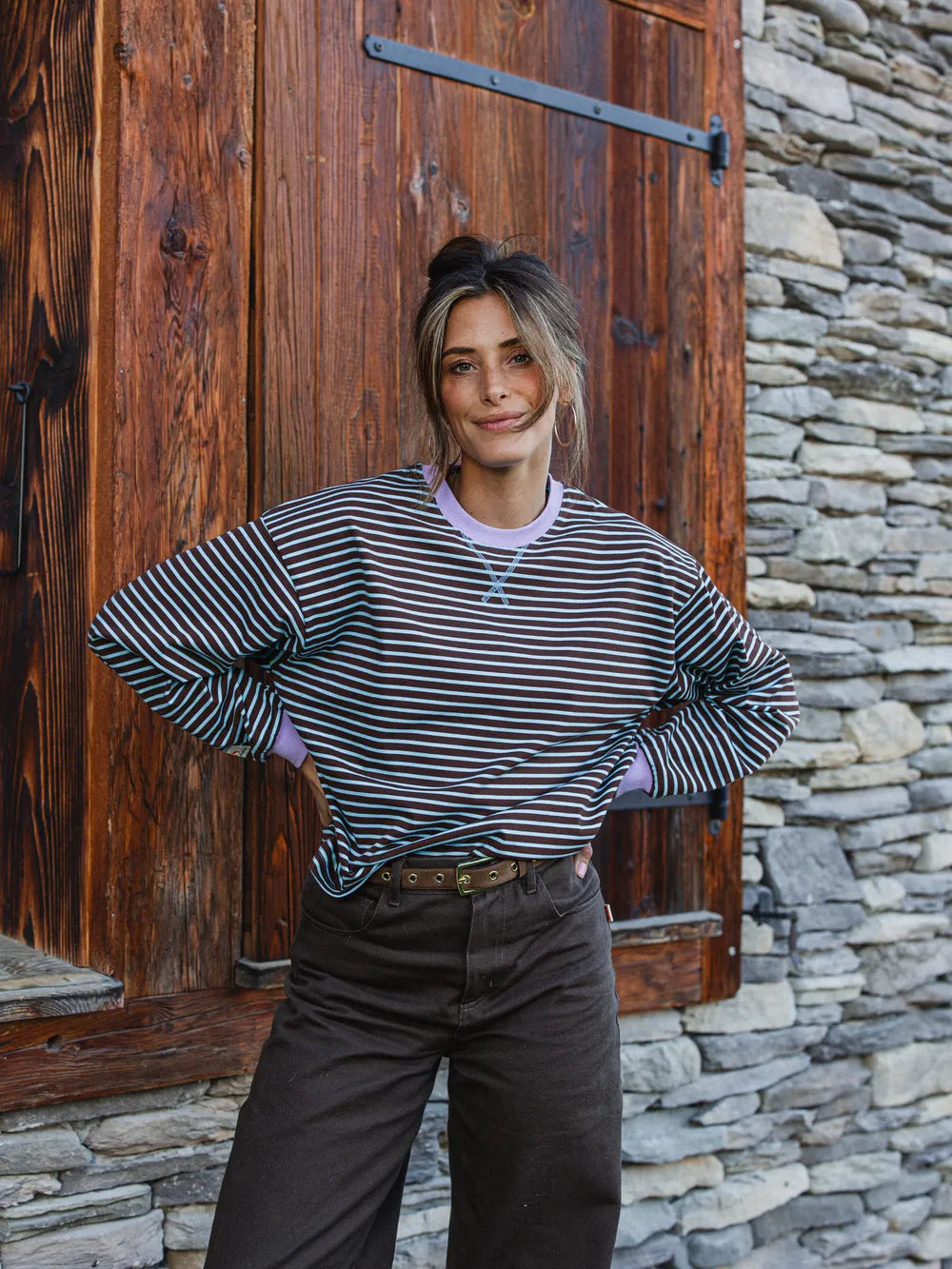 Brown/Blue Striped Longsleeve