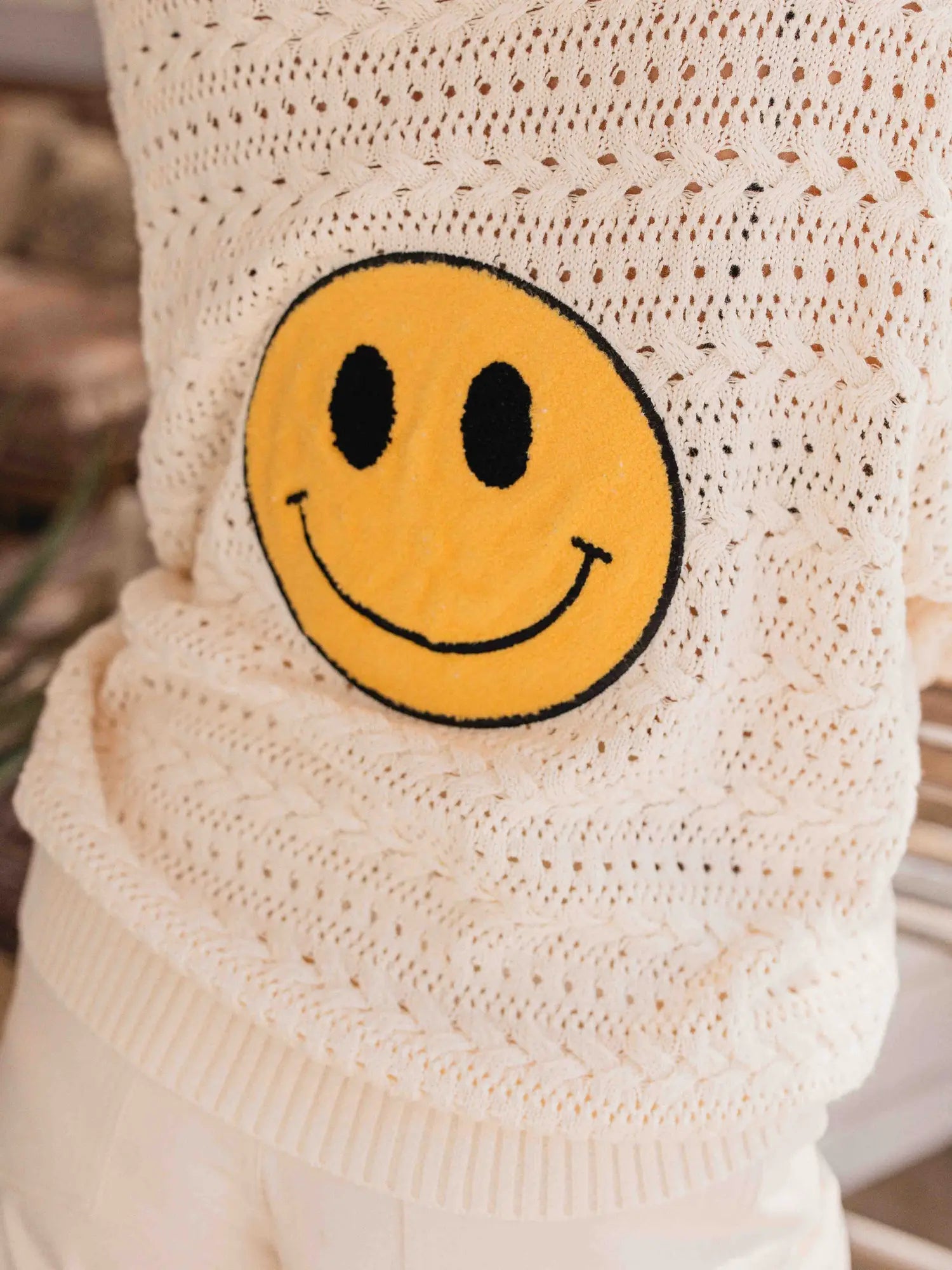 Off White Knit Smile Sweater