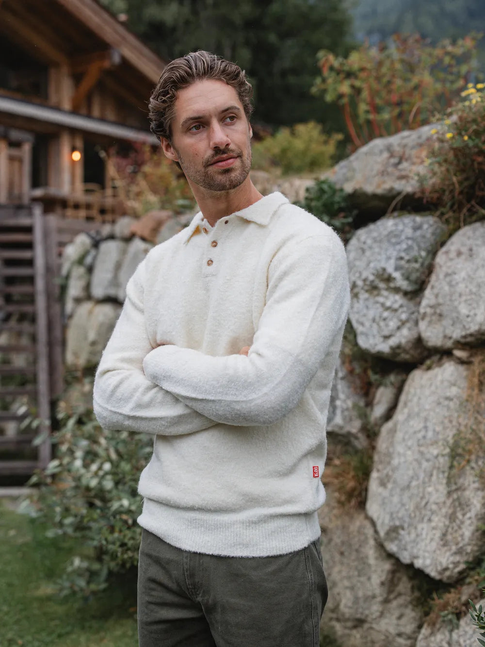 Off White Detail Button Polo