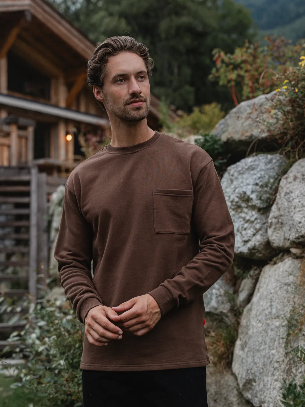 Dark Brown Cotton Longsleeve