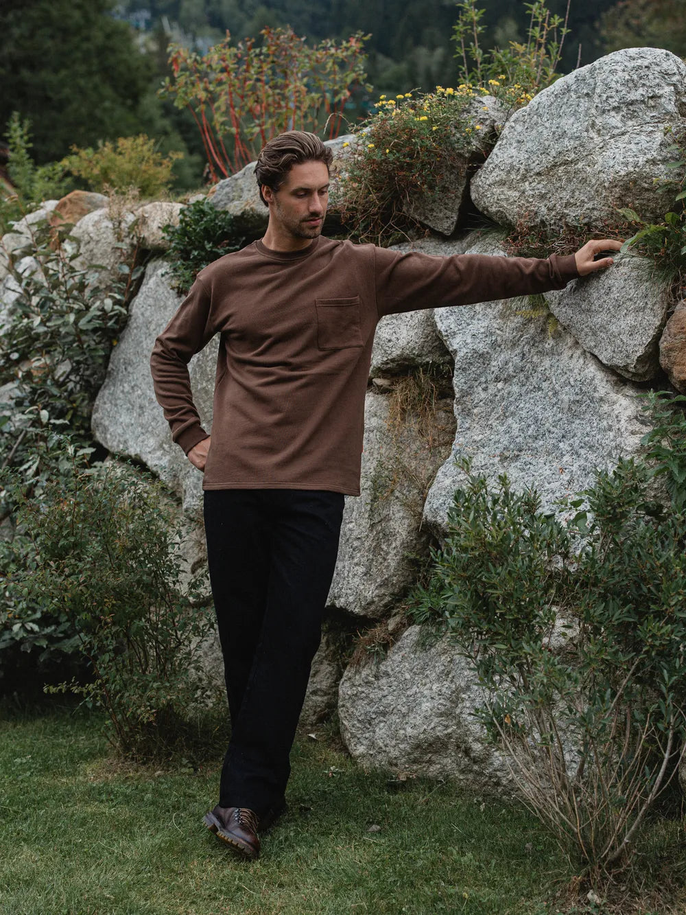 Dark Brown Cotton Longsleeve
