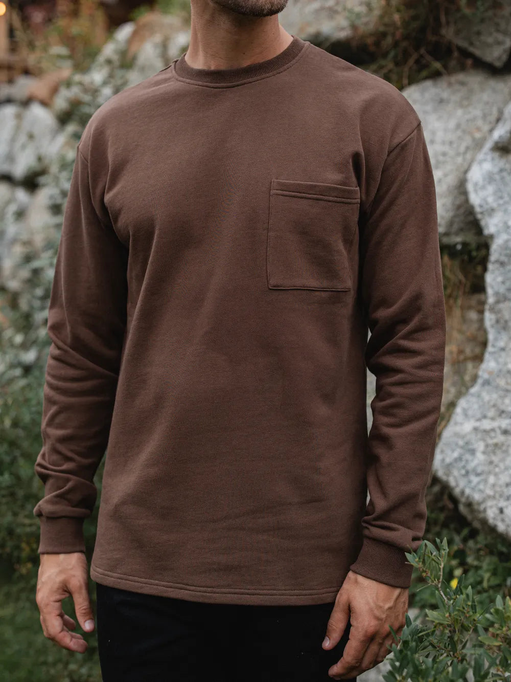 Dark Brown Cotton Longsleeve