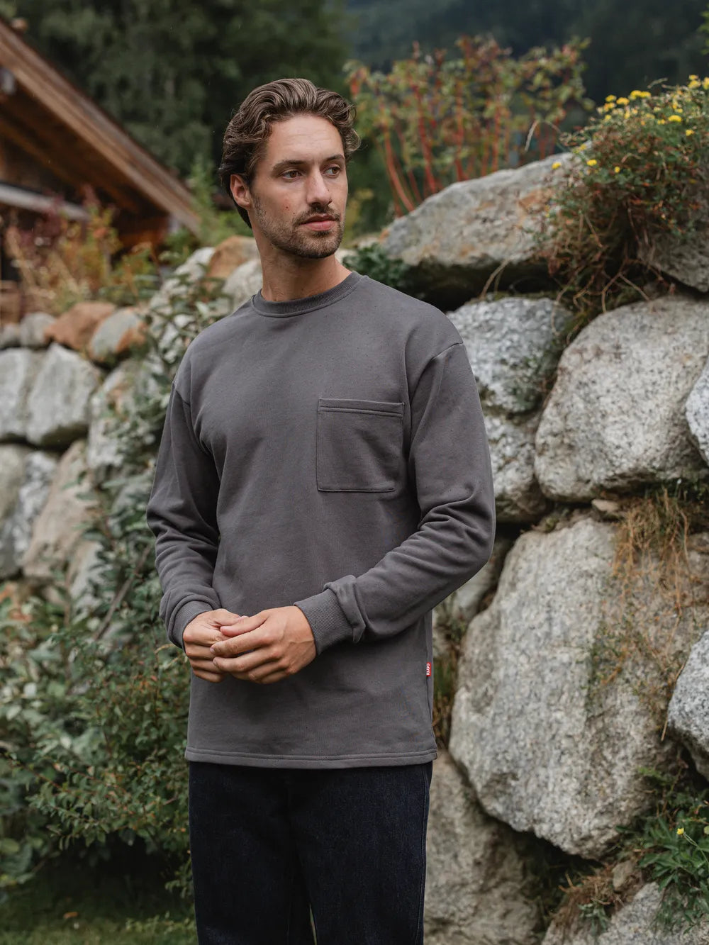 Dark Grey Cotton Longsleeve