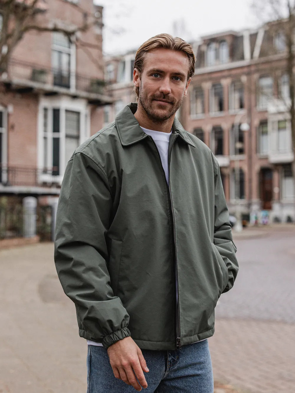 Green Padded Coach Zip Jacket – 16/08 WEAR