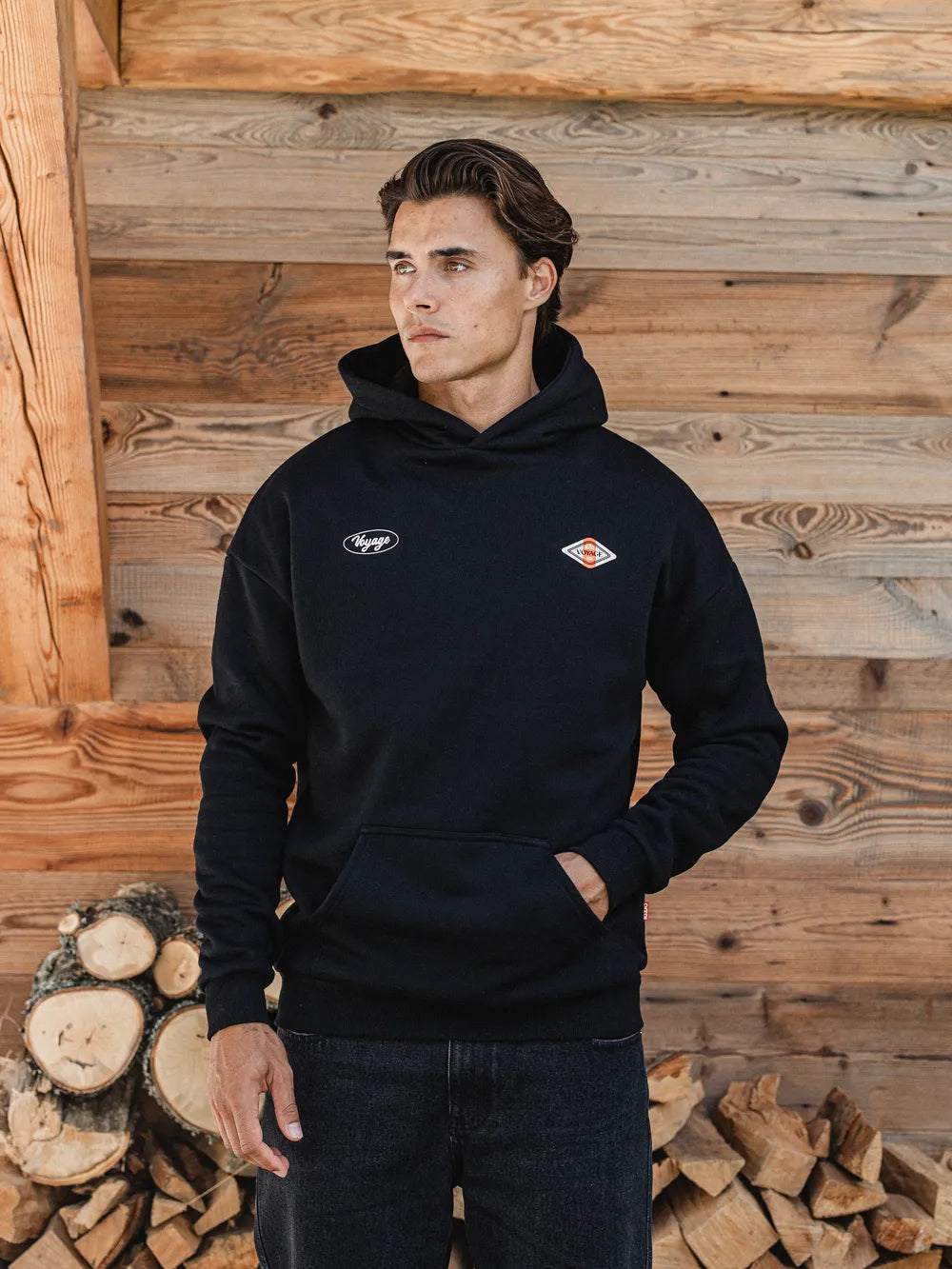 Black Voyage Oversized Hoodie