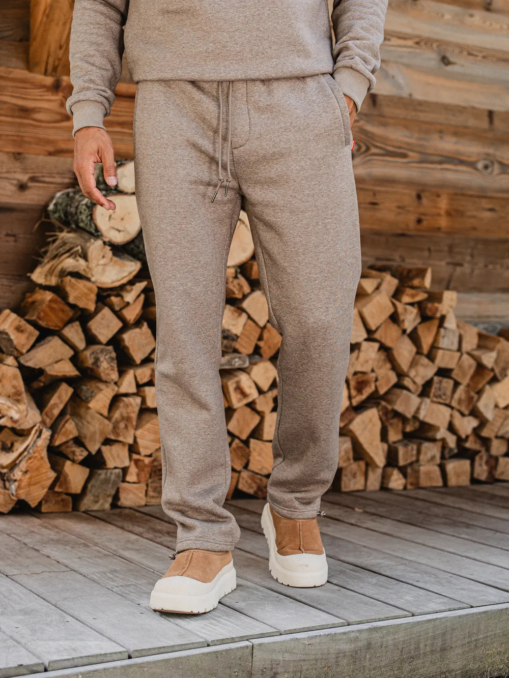 Dark Brown Melange Jogging Pants