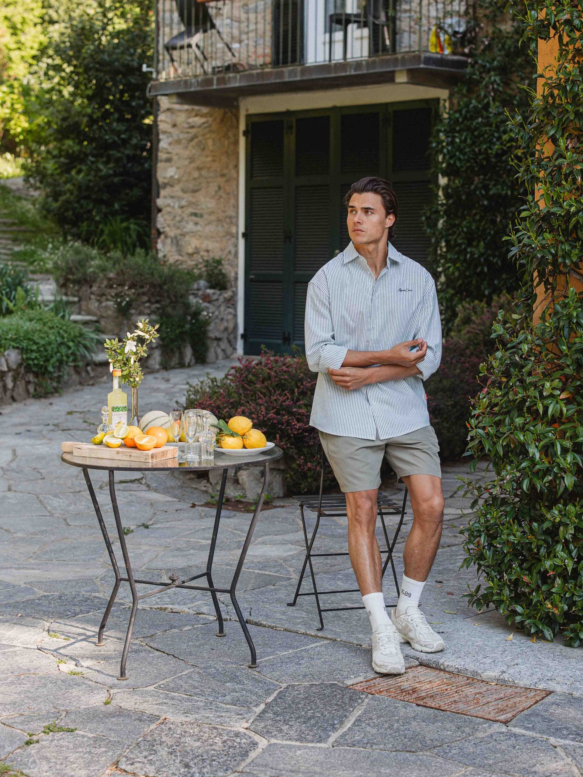 Green Stripe Oversized Blouse