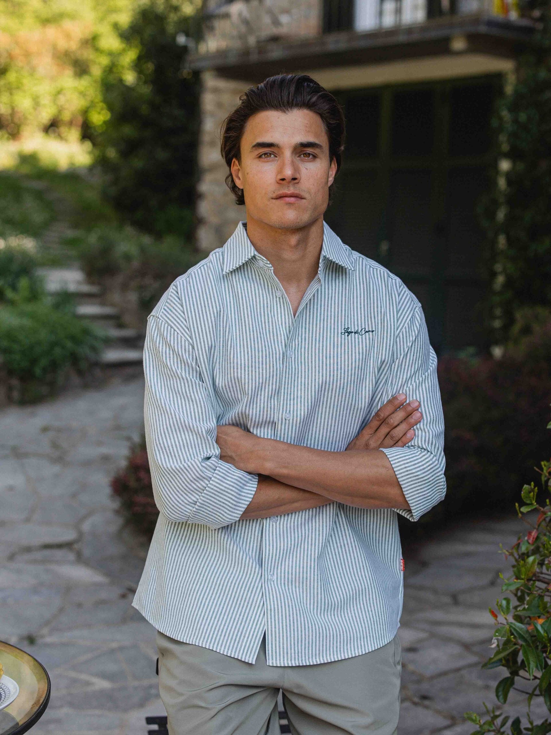 Green Stripe Oversized Blouse