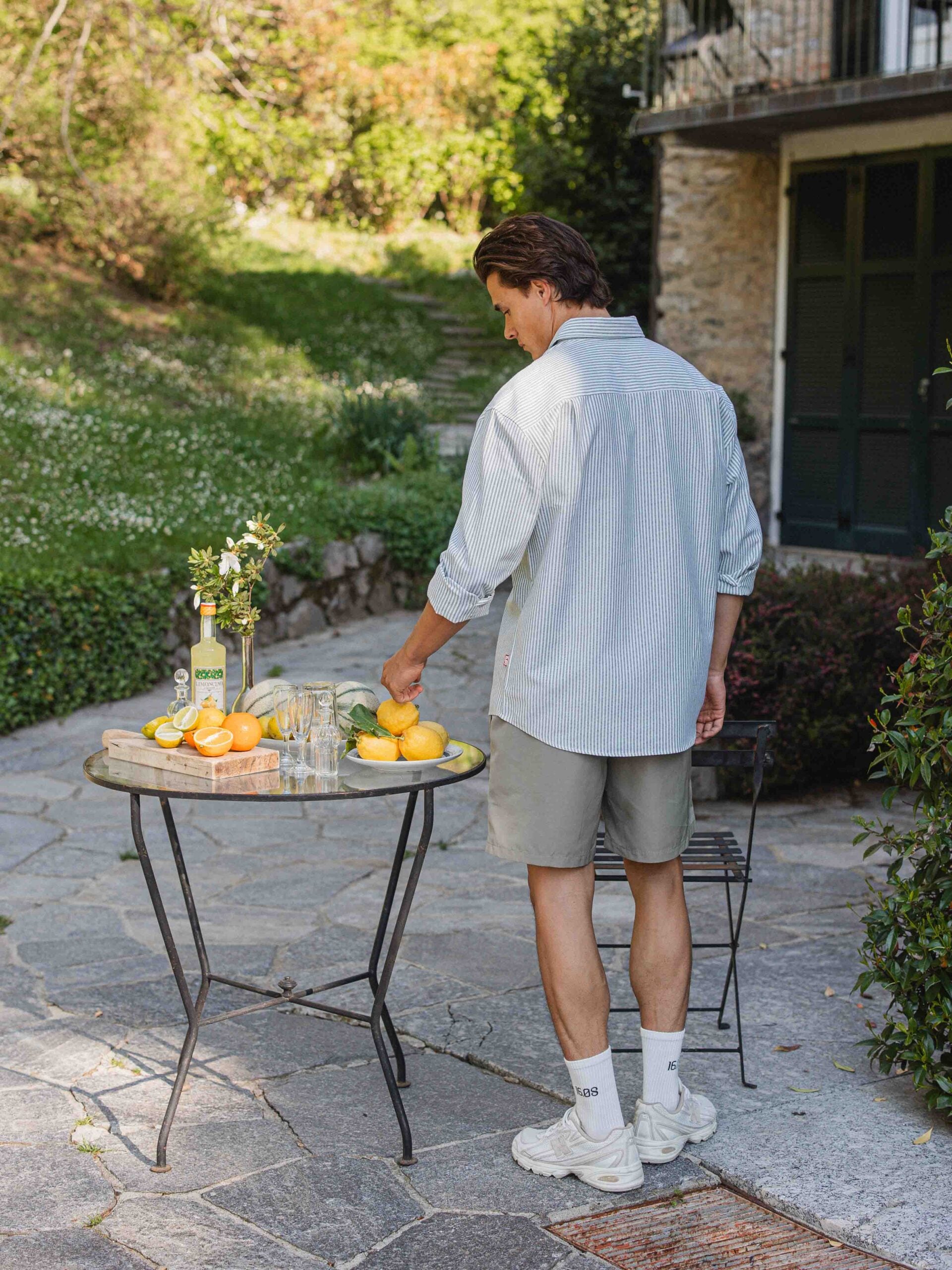 Green Stripe Oversized Blouse