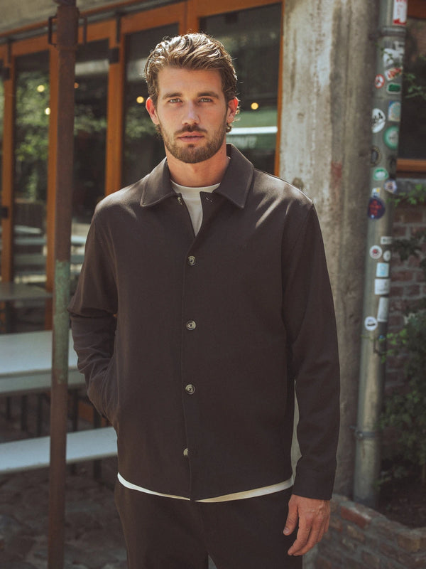 Dark Brown Classic Button Overshirt