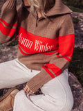 Brown Knitted Zipper Sweater Sample SALE