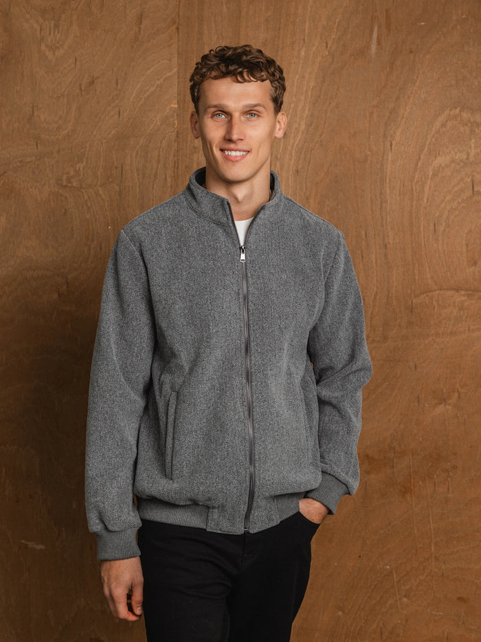 SWEATJACKE IN GRAU