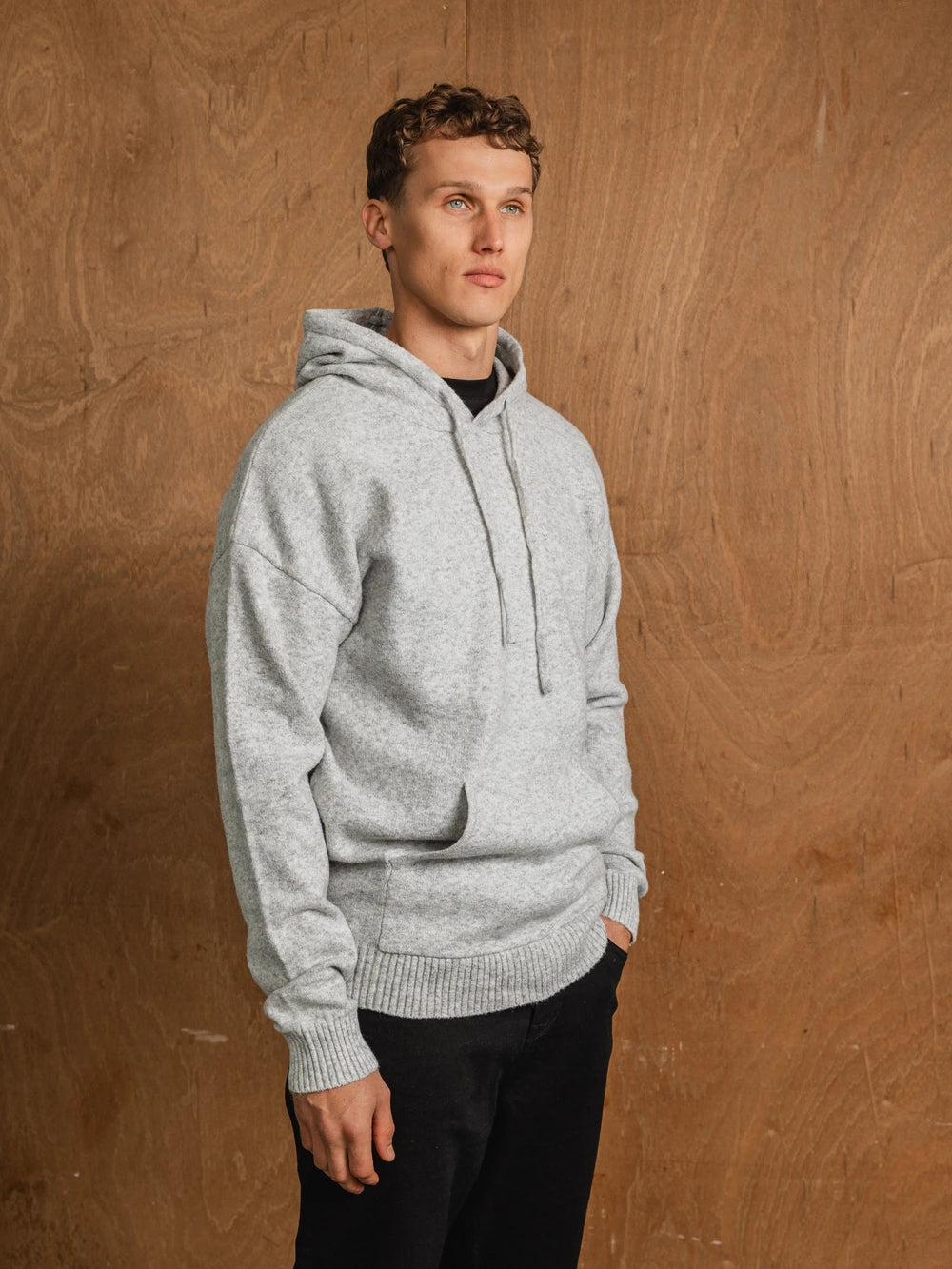 Light Grey Knit Hoodie