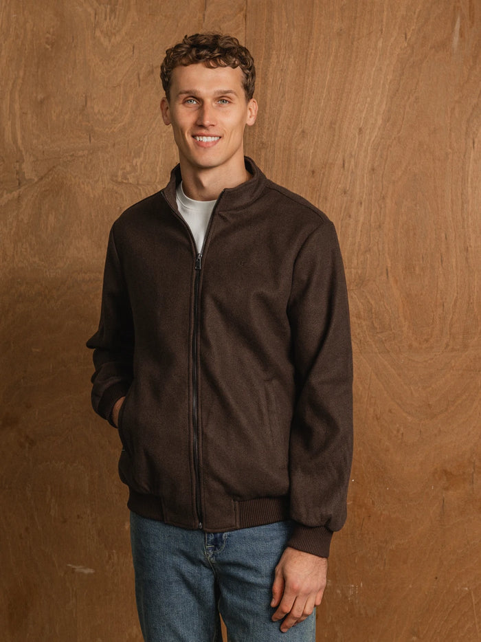 SWEATJACKE IN BRAUN