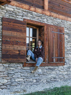 Dark Brown F Oversized Polo Sweater