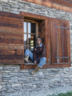 Dark Brown F Oversized Polo Sweater