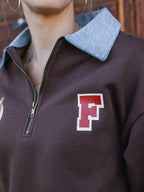 Dark Brown F Oversized Polo Sweater