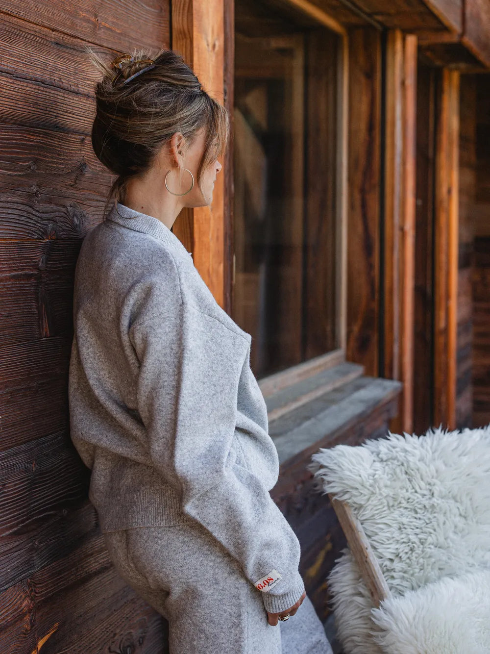 Grey Melange Knit Polo