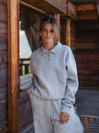 Grey Melange Knit Polo