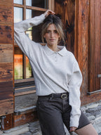 Beige Melange Knit Polo