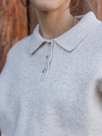 Beige Melange Knit Polo