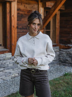 Beige Melange Knit Polo