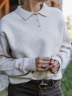 Beige Melange Knit Polo