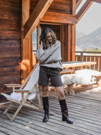 Hellbrauner Zopfstrickpullover