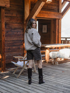 Hellbrauner Zopfstrickpullover