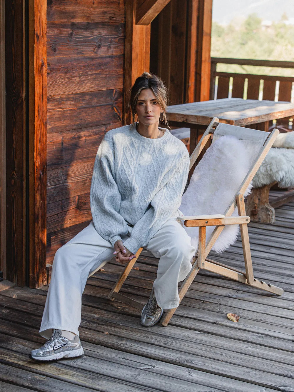Light Grey Cable Sweater