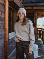 Brown Melange Knit Polo