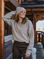 Brown Melange Knit Polo