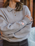 Brown Melange Knit Polo