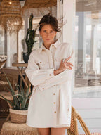 Off White Denim Dress