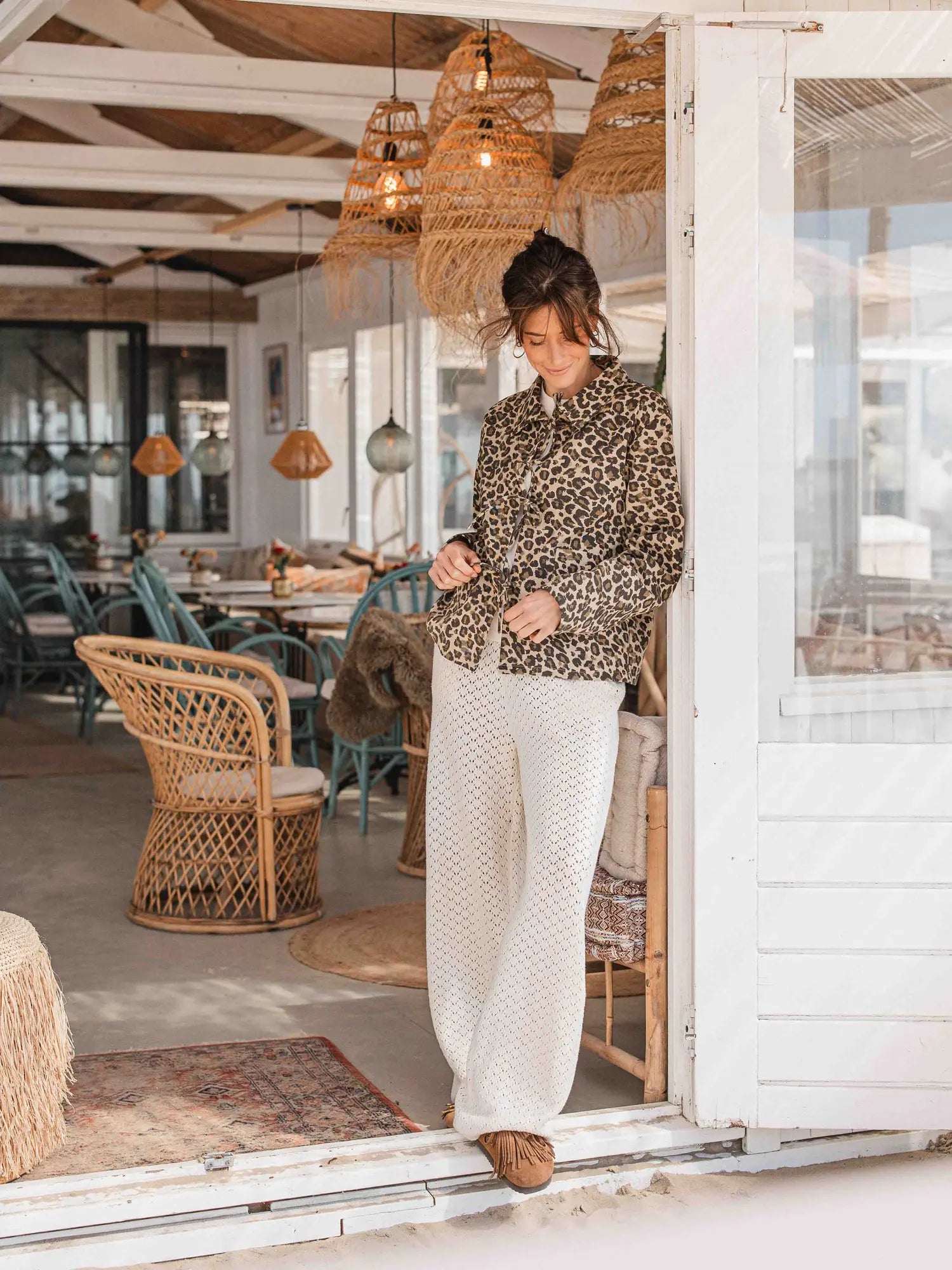 Leopard Denim Jacket
