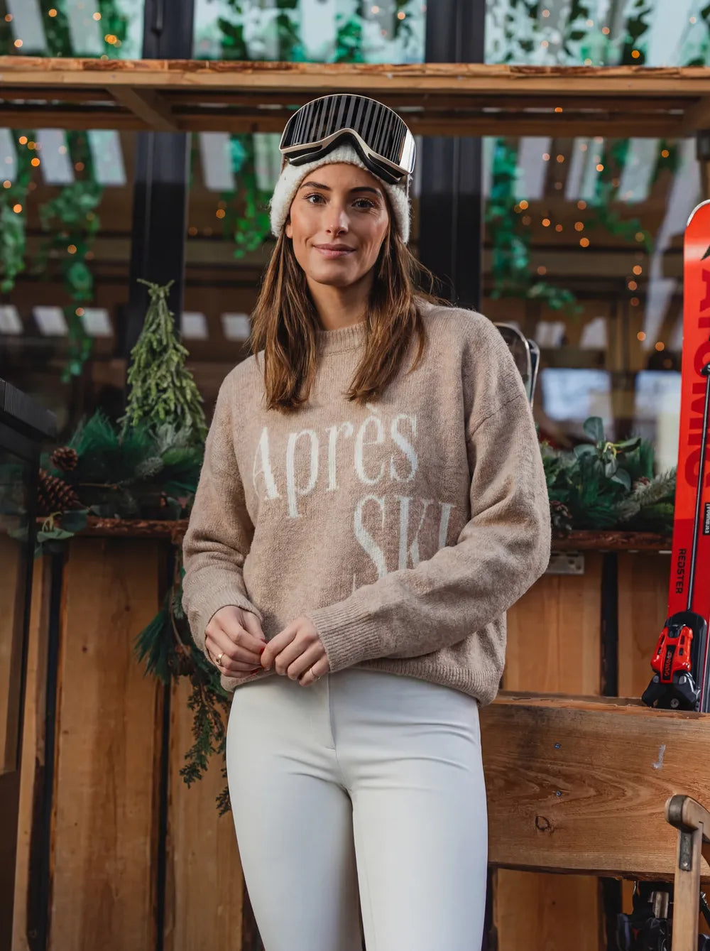 Beige Après Ski Knitted Sweater