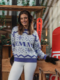 Blue Women's Knitted Sweater Sample