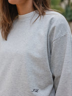 Hellgraues Lounge-Langarmshirt