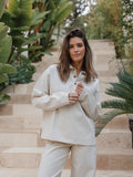 Off White Denim Blouse