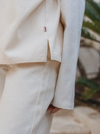 Off White Denim Blouse