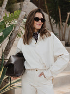 Off White Denim Blouse