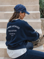 Navy Lounge League Sweater