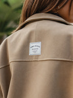 Beige Wildlederjacke