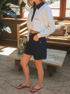 White Femme Polo Sweater
