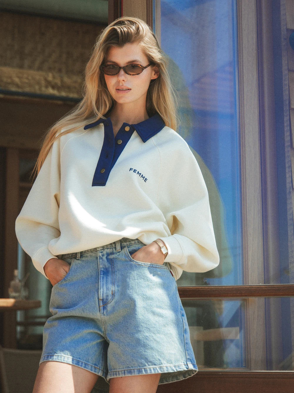 Yellow Femme Polo Sweater