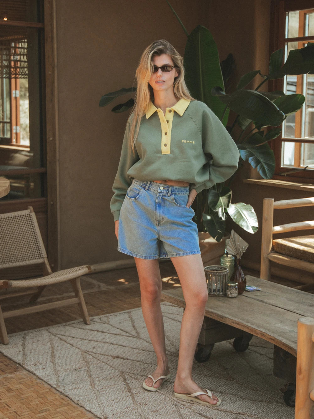 Green Femme Polo Sweater