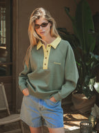 Green Femme Polo Sweater