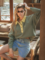 Green Femme Polo Sweater