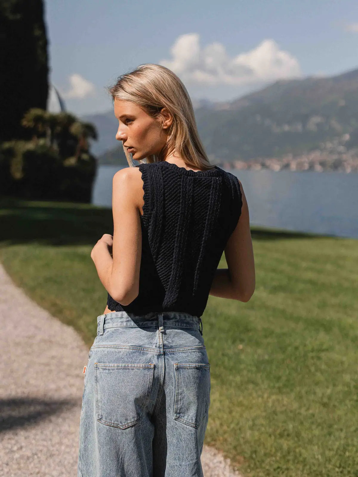 Navy Knitted Top