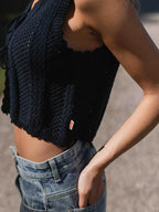 Navy Knitted Top